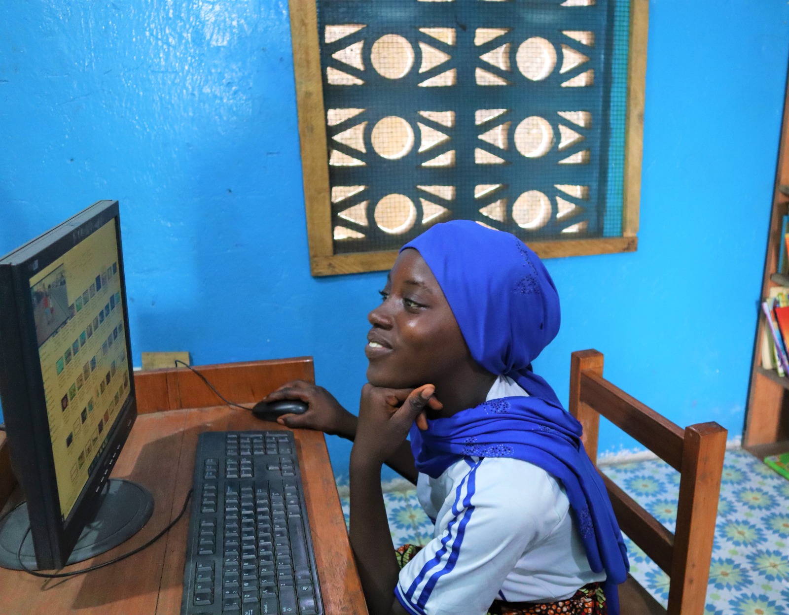 A student developing digital skills